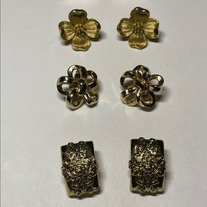 Vintage Crown Trifari (2) Clip On Earring Lot